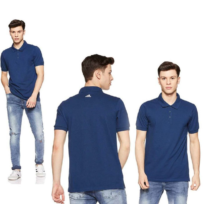 Adidas Polo Poly Cotton T Shirt BS0682 Blue | Corporate Gift