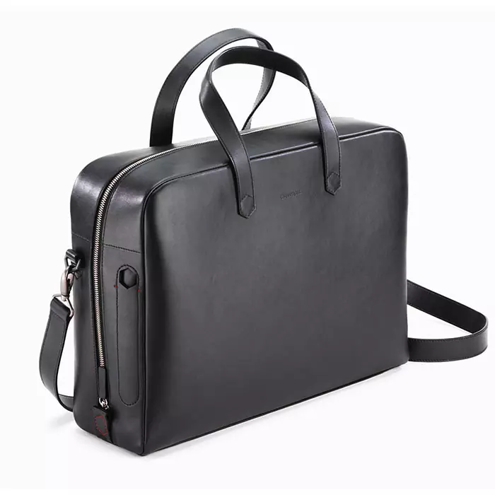 Caran d'Ache Black Leather Laptop Bag