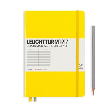 Leuchtturm1917 Medium A5-Size Hard Cover Ruled Notebook Lemon