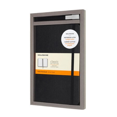 Moleskine Gift Set Classic Notebook and Rollerball Pen - Black
