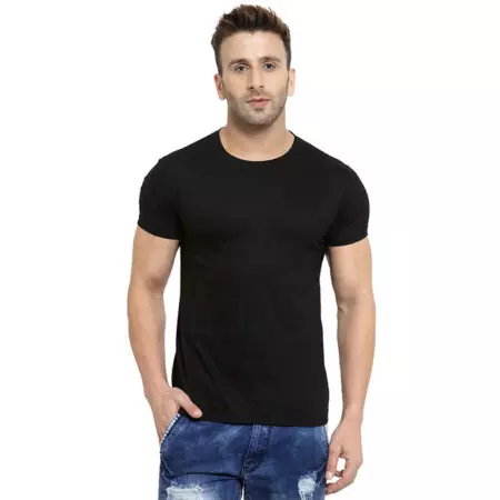 Scott Basic Round Neck T Shirt Black