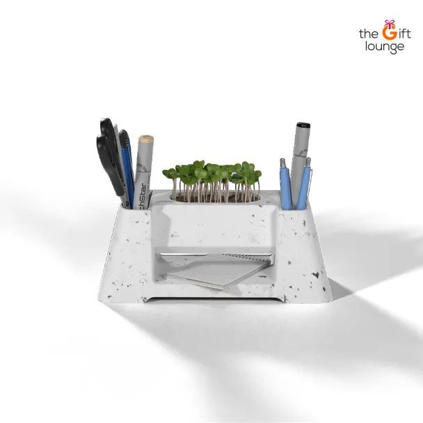 desk organizer with plant pot