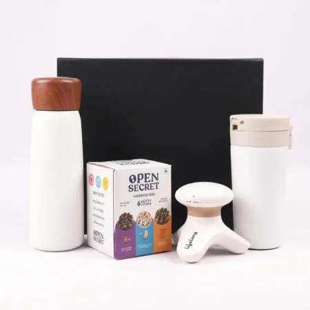 essential onboarding kit with a head massager and cookie