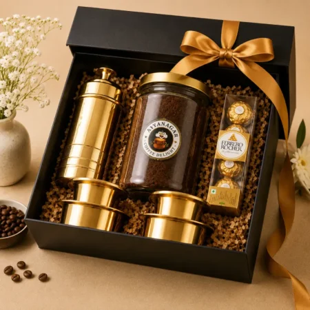 a coffee hamper with dabara set and ferrero roucher