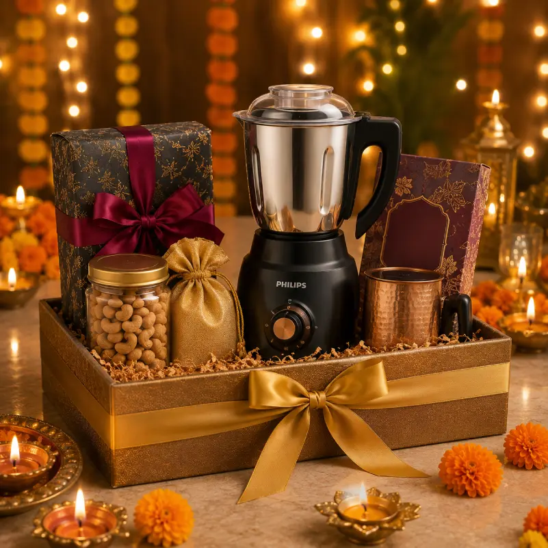 Corporate Diwali gift hamper with Philips Mixer and premium gifts